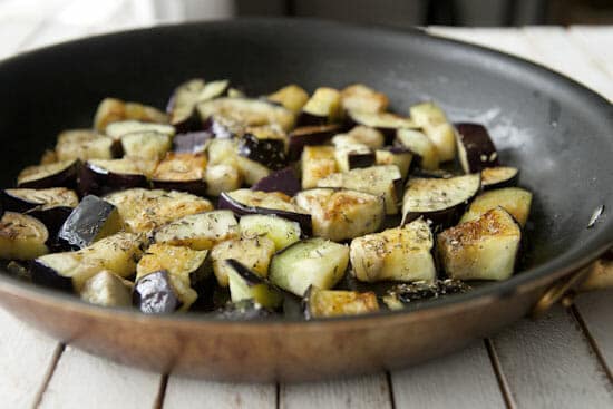 Just a quick sear - Eggplant Orzo