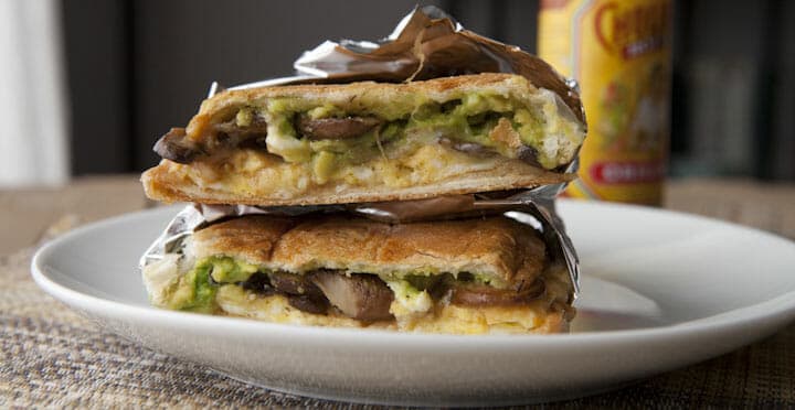 MUshroom Torta: Quite possibly the best breakfast sandwich I've ever made. Sauteed mushrooms, eggs, avocado, hot sauce, and cheese all smashed together. Gotta make this.
