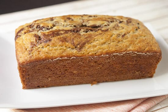 Marbled Banana Bread should come out clean.