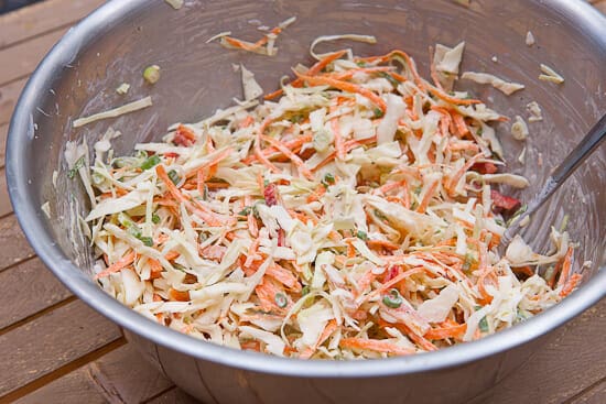 A light slaw for Grilled Cod Fish Tacos
