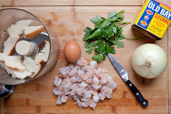 Burger basics seasonings and shrimp.