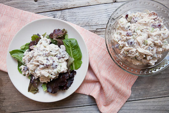 Chicken salad with grapes.
