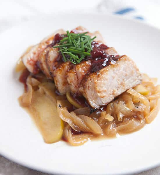 Kena's Seared Pork Chops with Apples ~ Macheesmo