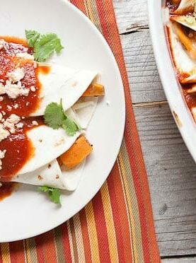 Vegetarian Sweet Potato Enchiladas via Macheesmo