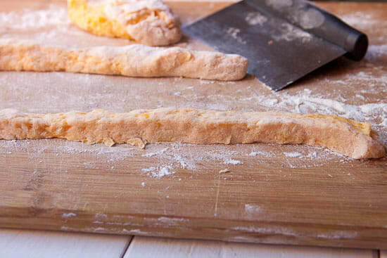 Rolling out gnocchi dough - Butternut Squash Gnocchi