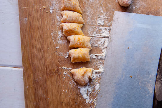 Cutting gnocchi - Butternut Squash Gnocchi