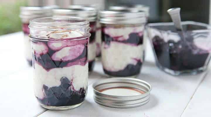 Homemade fruit on the bottom yogurt jars via Macheesmo