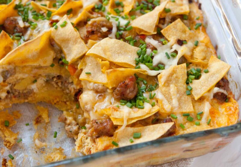 Sausage and Tortilla Breakfast Casserole