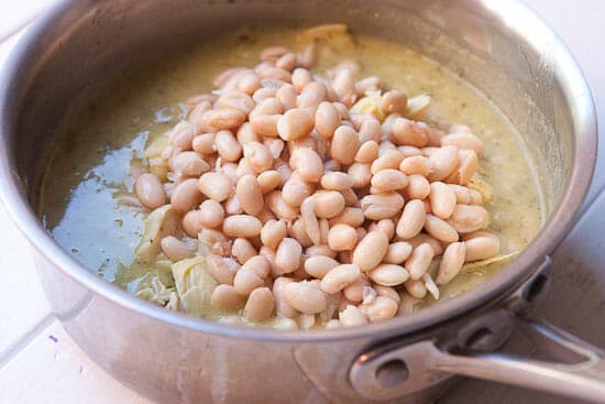 Beans in the pot.