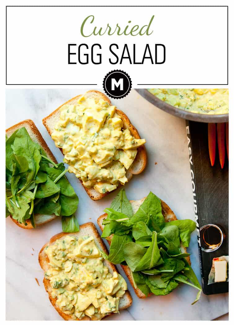 A simple but flavorful egg salad with crunchy veggies and just enough curry spice. From the Easy Gourmet cookbook. Via Macheesmo
