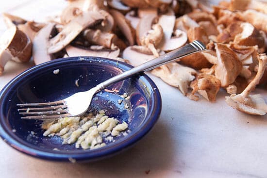 Mushroom ragu - garlic paste