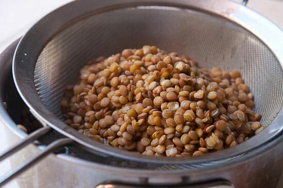 No need to use leftovers for this recipe - Lentils and Salmon