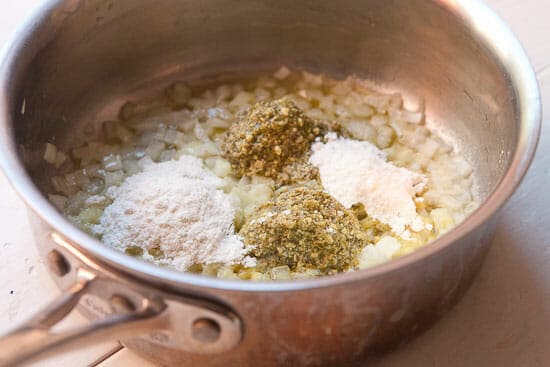 Starting the artichoke sauce.