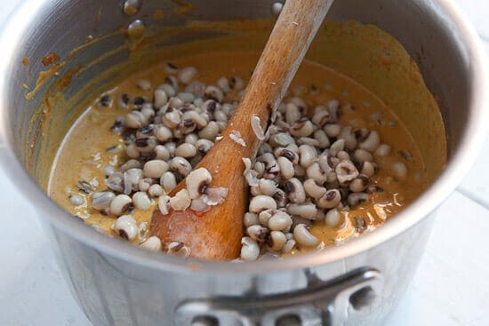 Black eyed peas in curry.
