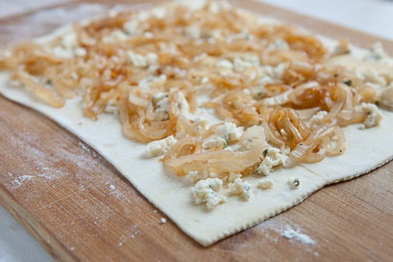 Caramelized onion puff pastry