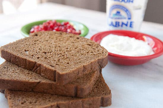 Toast and toppings.