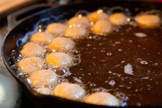 Frying donut holes - homemade donut holes