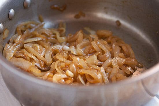 Caramelized onions for grits bar.