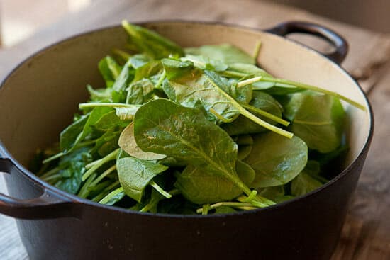 Spinach washed.