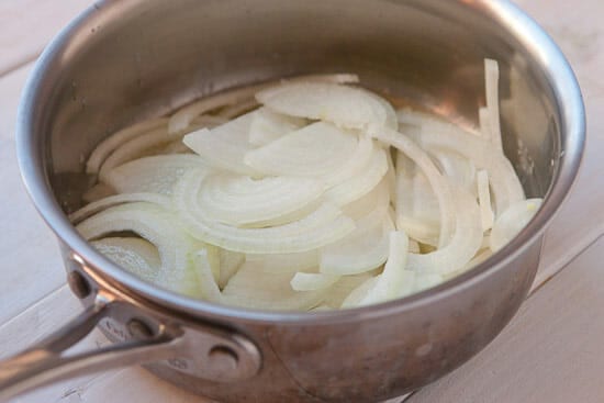 Onions for savory grits bar.