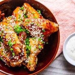 Sticky Chicken Wings with Chili Garlic Sauce