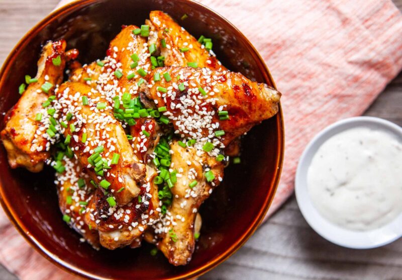 Sticky Chicken Wings with Chili Garlic Sauce