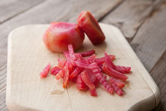 Beets chopped.