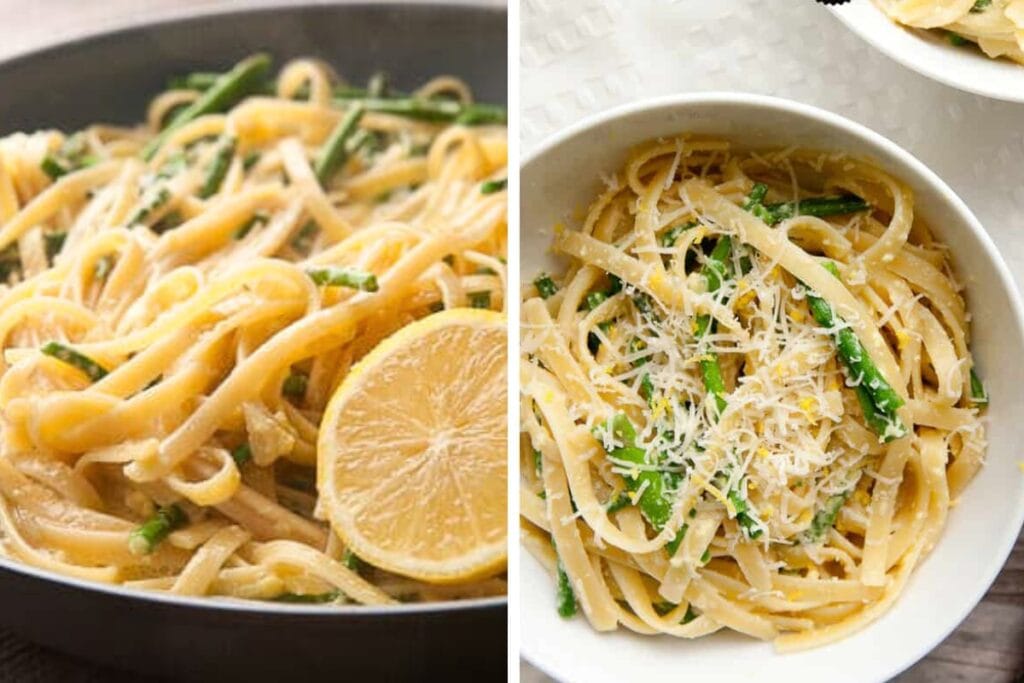 Asparagus carbonara.