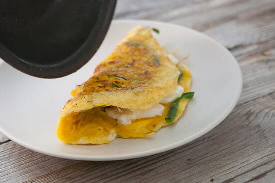 Golden beet omelet done.