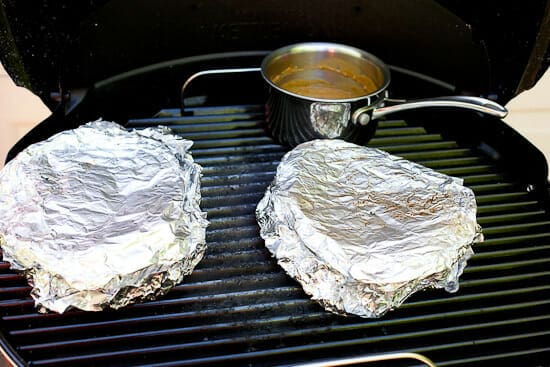 Grilled poutine foil packs.