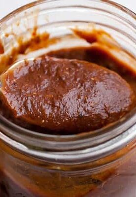 Ancho Fig BBQ Sauce: The perfect summer BBQ sauce. Slightly sweet and spicy and ready in minutes! Slather it on any grilled or smoked meat or, my favorite, macaroni and cheese! From the Franklin Barbecue Cookbook!