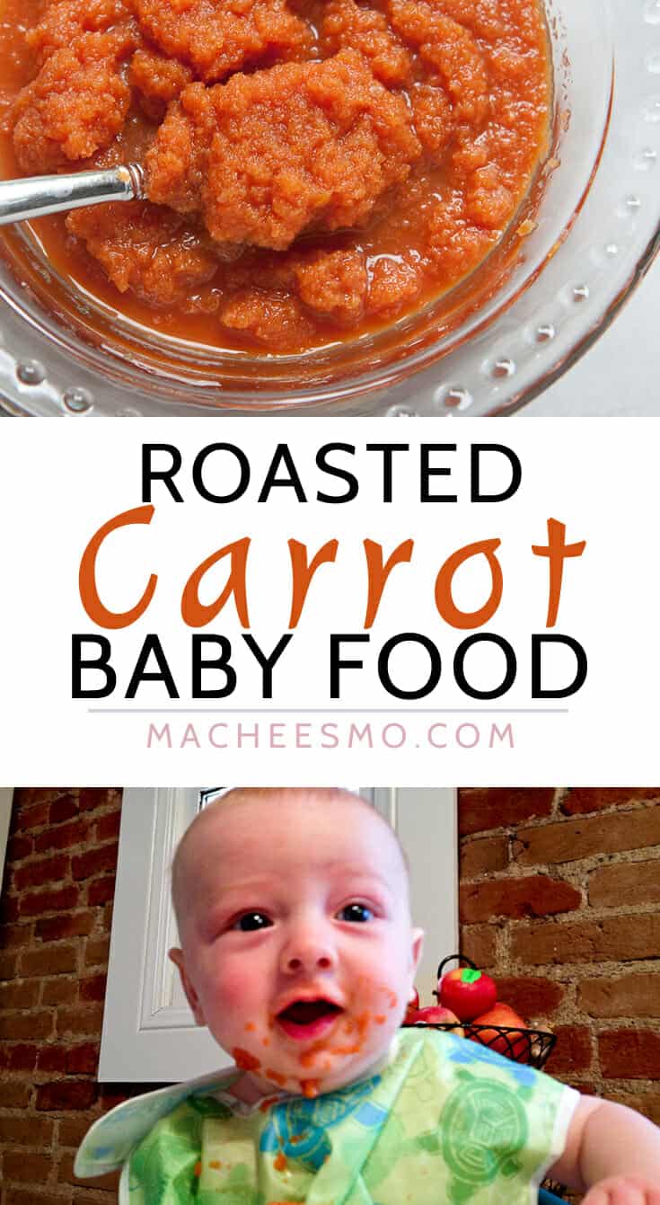 Roasted Carrot Baby Food: A great starter baby food. It's easy to make with just carrots! Feed your baby real food right away!