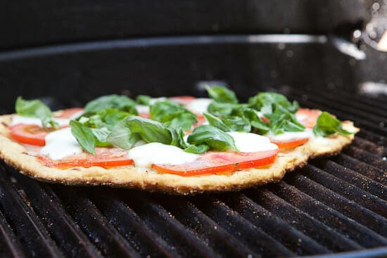 Grilled gluten free pizza.