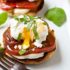 Caprese Breakfast Sandwiches: In the summer, I'm always on the hunt for quick breakfasts featuring super-ripe tomatoes. This recipe skips some of the heaviness of an eggs benedict and just focuses on ripe tomatoes and good ingredients. Keep the poached egg though!