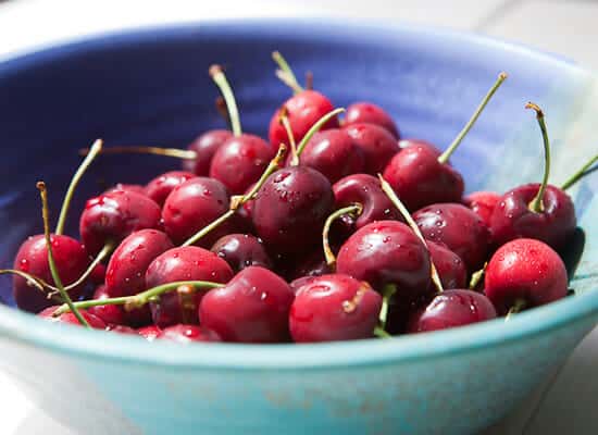 Fresh cherries.