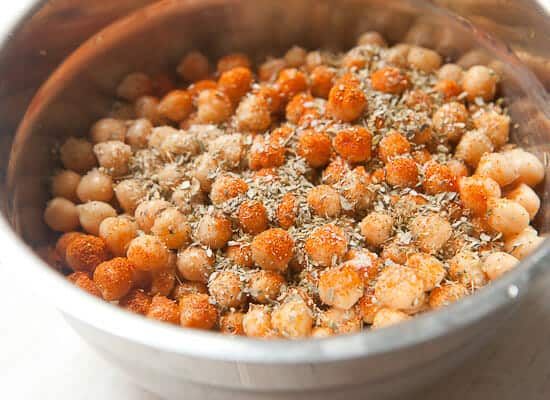 chickpeas for sheet pan supper.