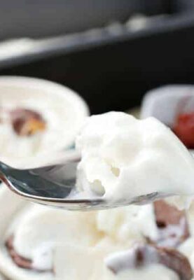 Tangy Frozen Yogurt: This quick tangy frozen yogurt recipe is so much faster and easier to make than ice cream! It has a rich, creamy texture. I like to keep the actual recipe simple and then jazz it up with fun toppings! Can you say FRO-YOOO!