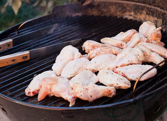 Start chicken wings over indirect heat so they don't burn.