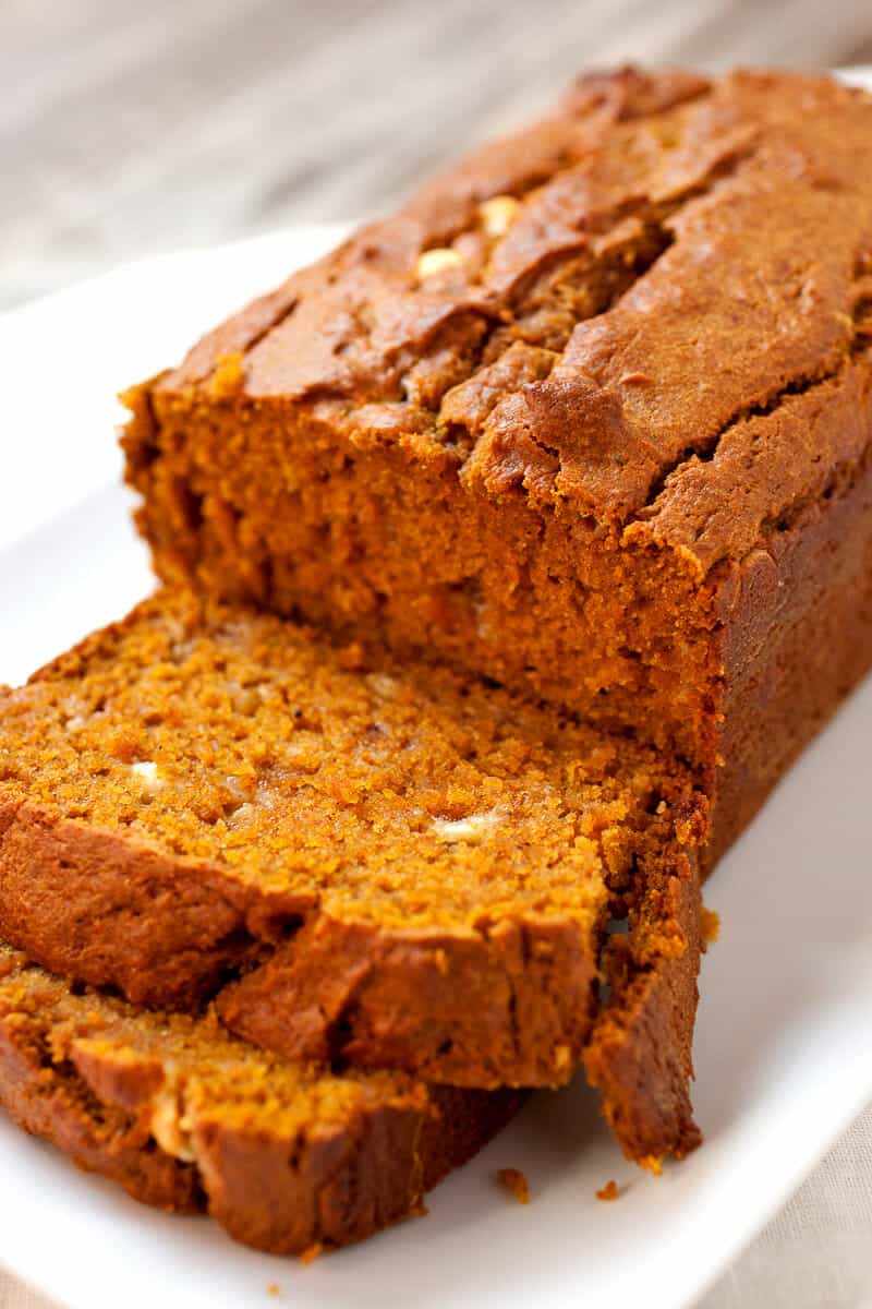 Coconut White Chocolate Pumpkin Bread.