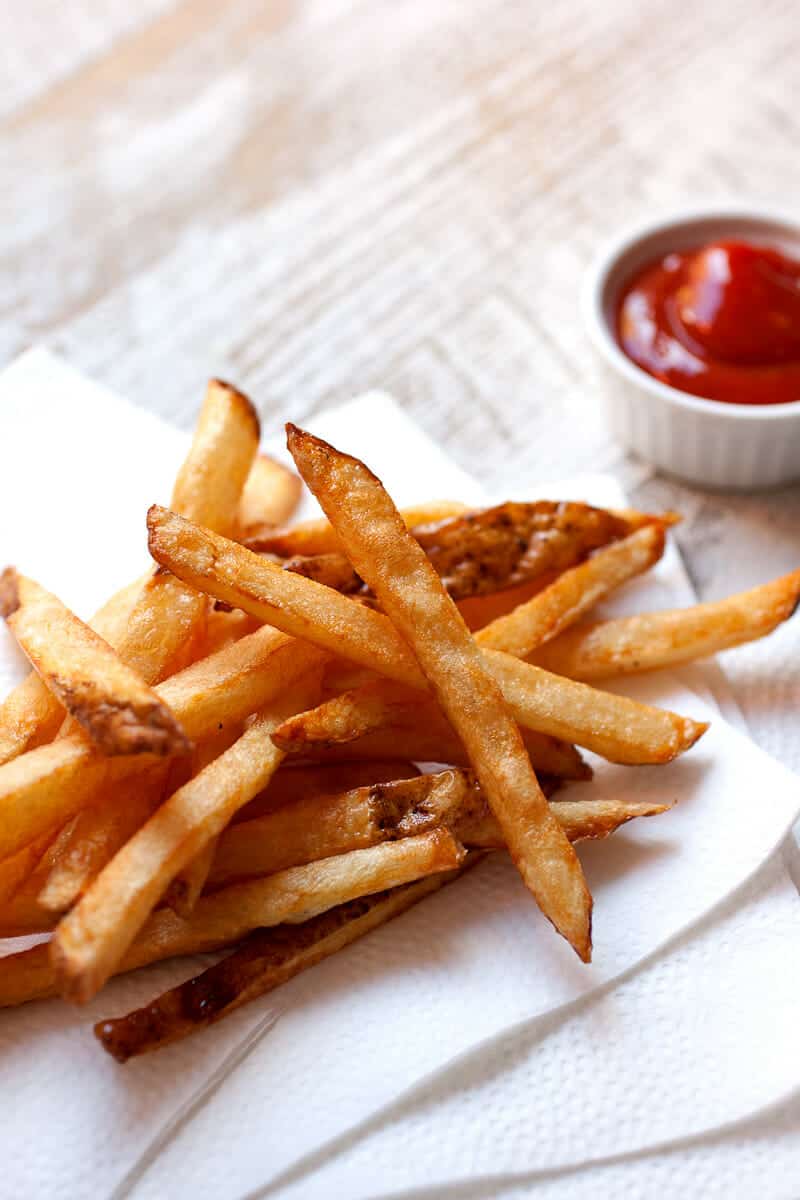 Fermented French Fries: Brined and fermented potatoes double fried for perfectly seasoned and crispy fries. No extra salt needed! These are really delicious, but are they worth the work?!! Check out the post for my full breakdown! | macheesmo.com