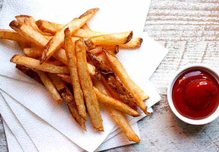 Fermented French Fries: Brined and fermented potatoes double fried for perfectly seasoned and crispy fries. No extra salt needed! These are really delicious, but are they worth the work?!! Check out the post for my full breakdown! | macheesmo.com