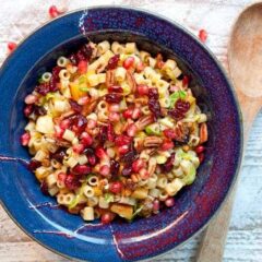 Winter Crunch Pasta Salad: A hearty pasta salad that's great as a meal on its own or a side dish. Sprouts, acorn squash, and crunchy toppings are the keys to making this pasta salad rock. DIG IN. | macheesmo.com