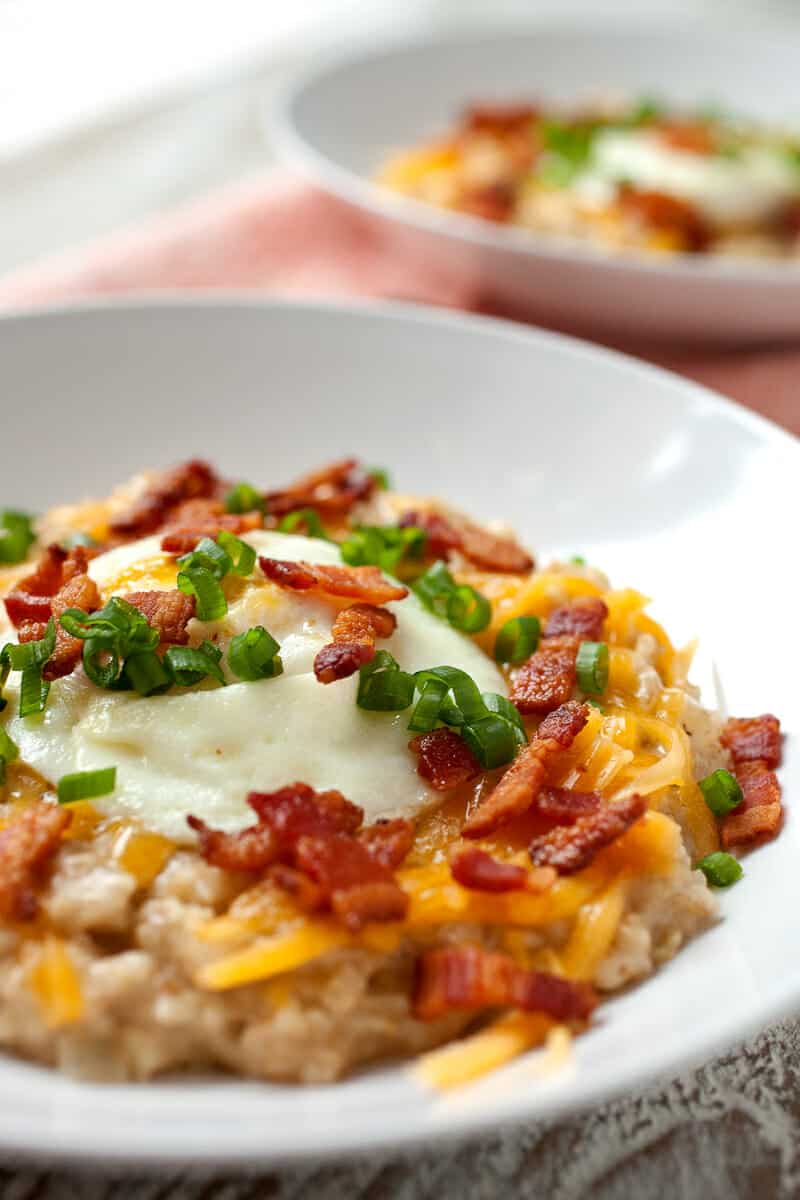 Cheesy Bacon Savory Oatmeal