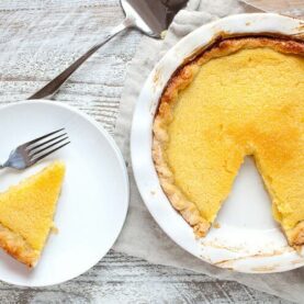 Old Fashioned Lemon Buttermilk Pie: This custard pie is such an unassuming pie. That's good news because it means people won't go for it first. But, once someone tries it, it'll go quick. Easy to make with just a few ingredients! | macheesmo.com