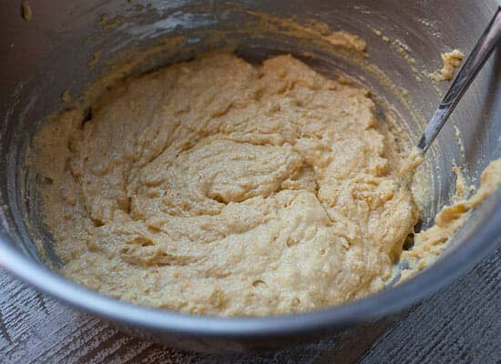 Cheddar Stuffed Corn Muffins batter