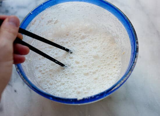 Mixing Chicken Tempura batter