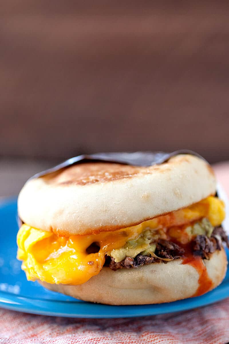 5 Minute Protein Breakfast Sandwich - This quick sandwich can be ready in no time and is packed with protein and good fats to kick your day off. Wrap it up and eat it on the go and skip the drive through lane! | macheesmo.com