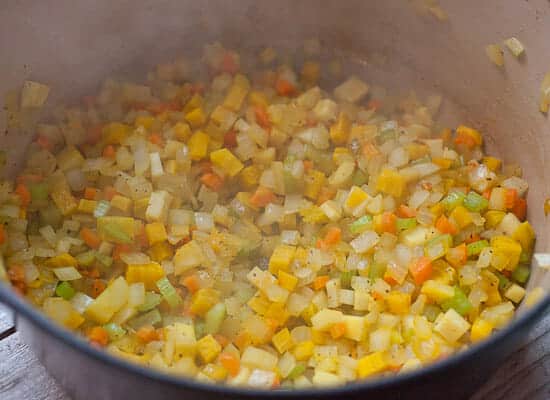 Root Vegetable Ribollita cooking