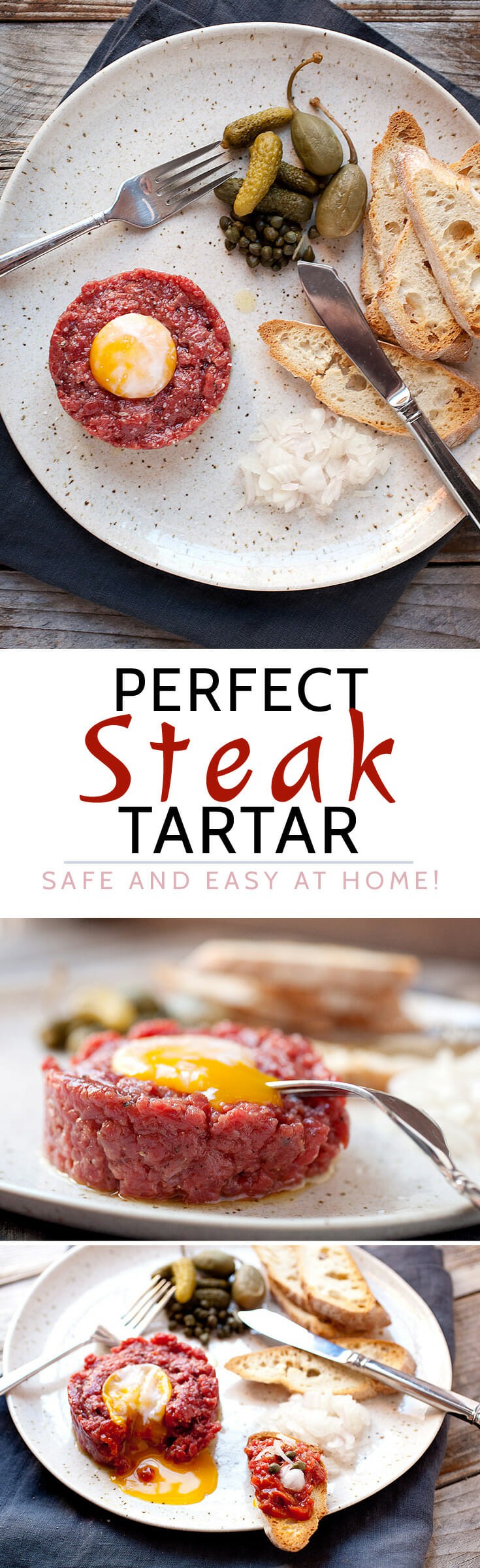 Perfect Steak Tartare at Home! Here's how to make the classic French appetizer SAFELY at home! It's really easy with a few simple tips and no stove required! Stop over-paying for it in fancy restaurants! | macheesmo.com #steak #tartare #homemade