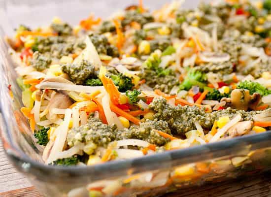 7 Veggie Pesto Breakfast Casserole 